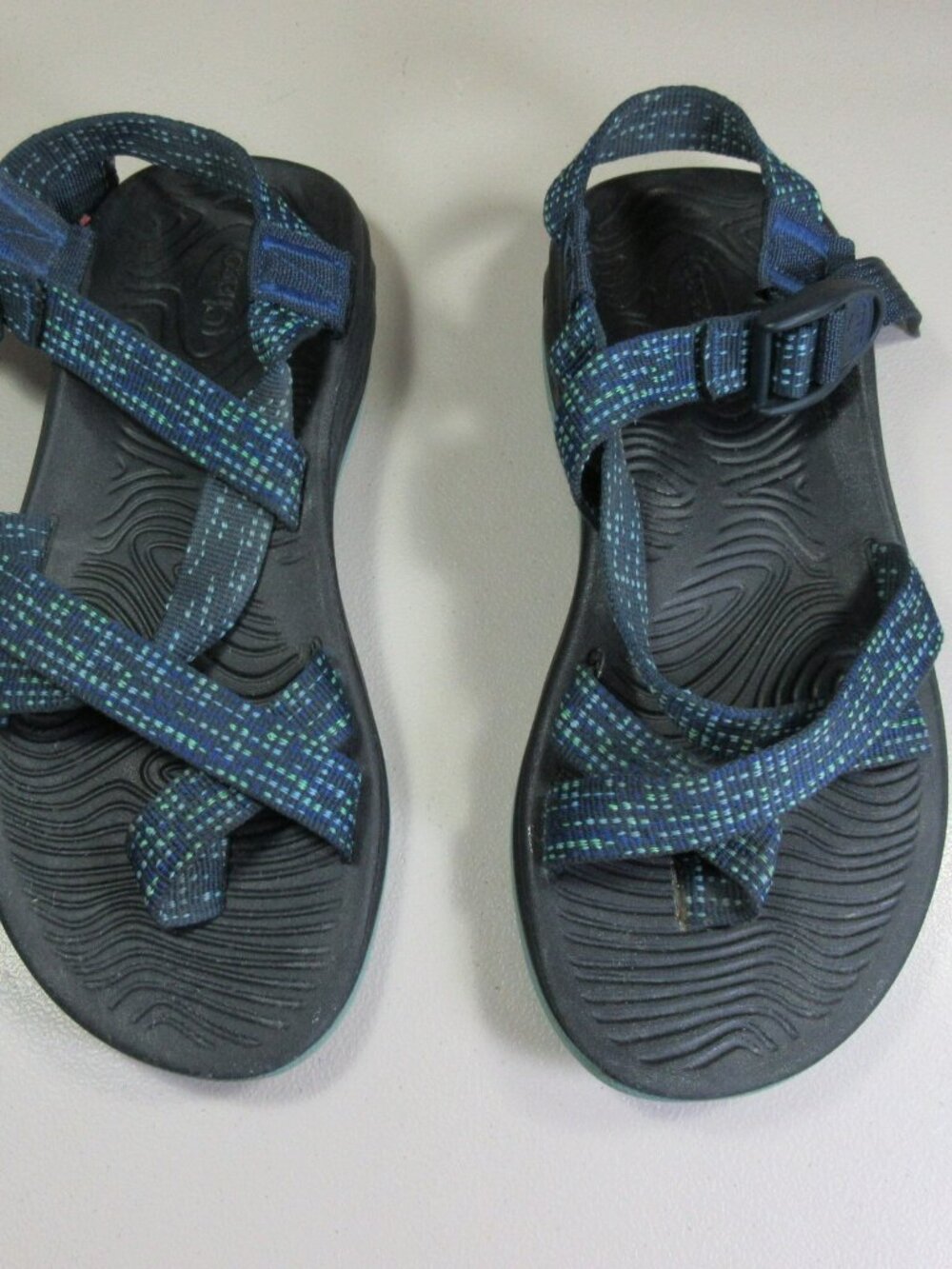 Chaco womens blue green Z/Volv 2 strappy slingback hiking sandals 7 M